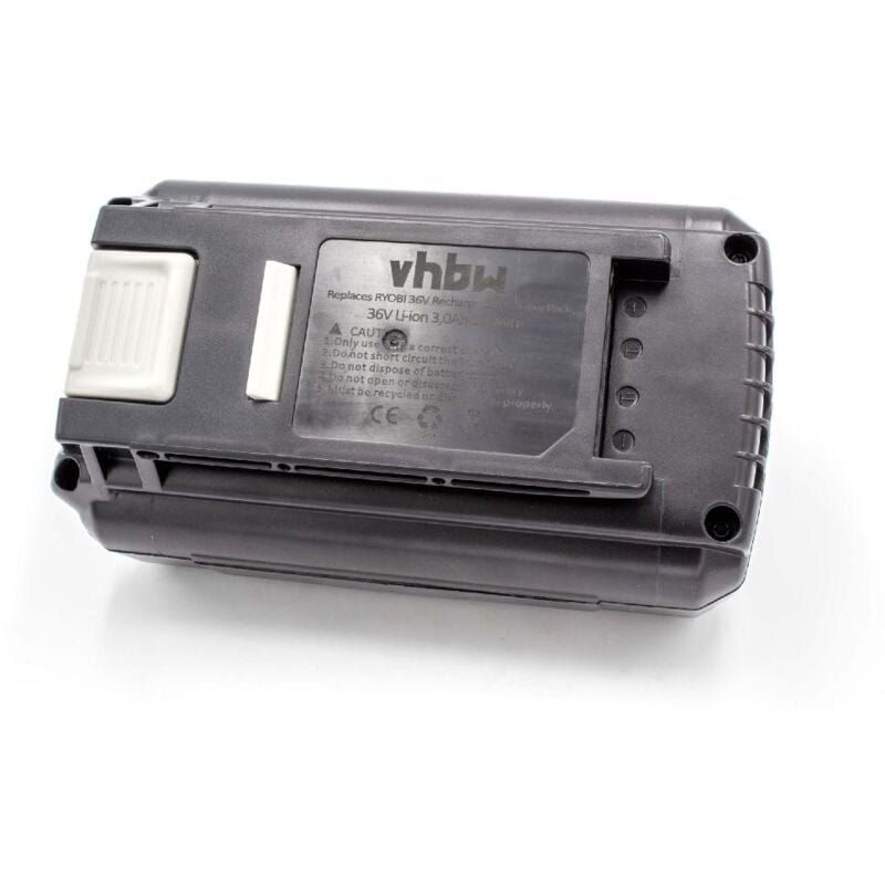 1x Batterie compatible avec Ryobi 625 cfm, R40402, RBC36X20B, 500 cfm, 40V vac attack Leaf Mulcher outil électrique (3000 mAh, Li-ion, 36 v) - Vhbw