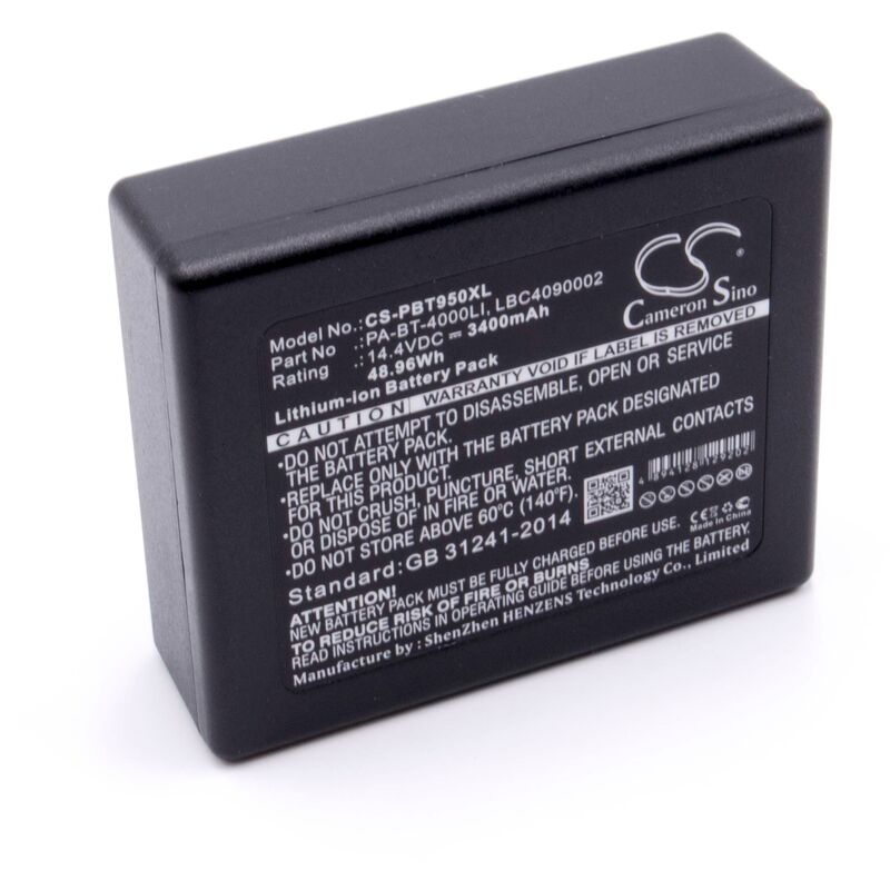 Li-Ion batterie 3400mAh (14.4V) pour imprimante à étiquette Brother P-Touch PT-D800W, PT-E800T/TK, PT-E850TKW, PT-P900W - Vhbw