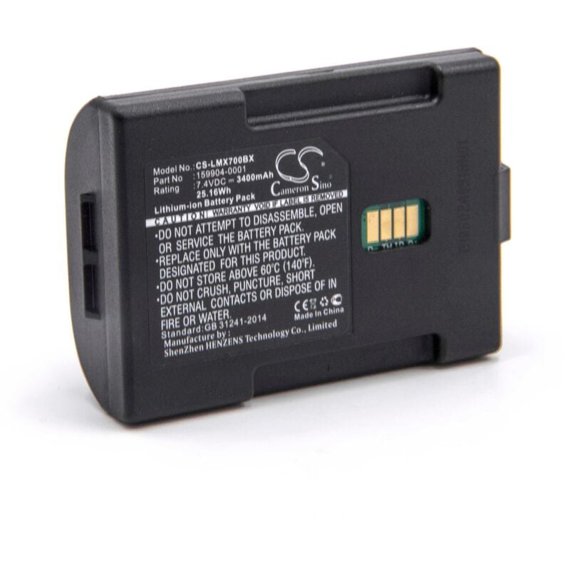 Vhbw - Batterie remplacement pour lxe MX7392BATT, MX7394BATT, MX7A380BATT pour scanner de code-barre pos (3400mAh, 7,4V, Li-ion)