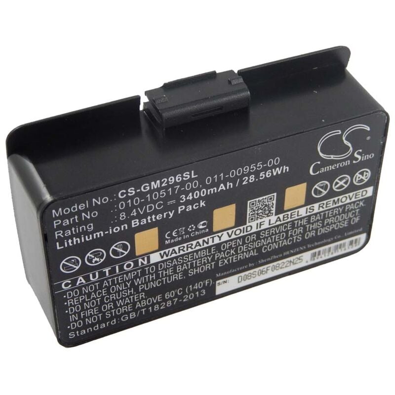 vhbw 1x Batterie compatible avec Garmin 010-00543-00, EGM478, 100054300, 3580100054300 GPS, appareil de navigation (3400mAh, 8,4V, Li-ion)