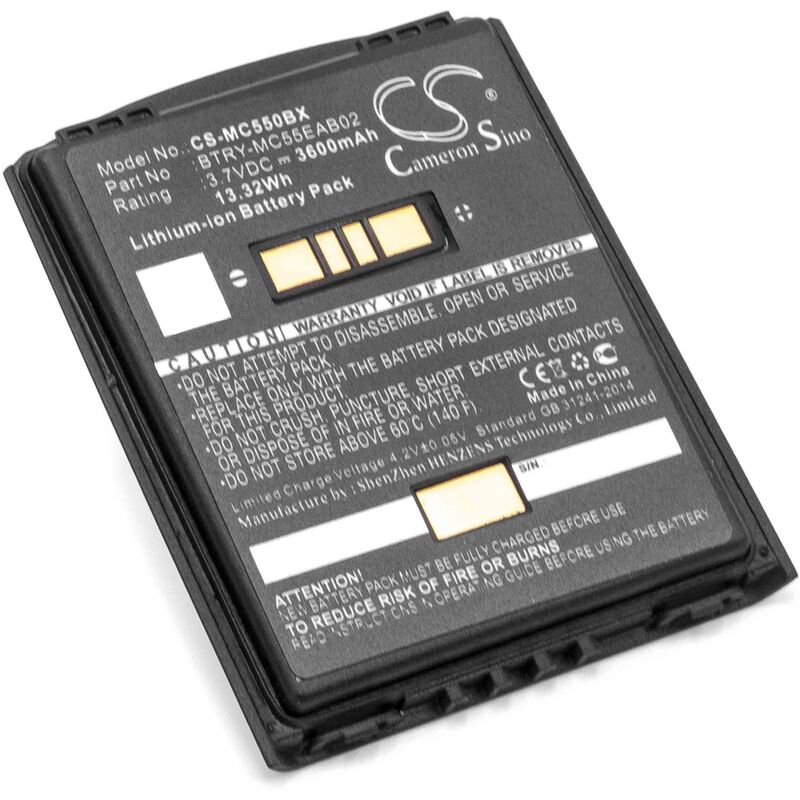 vhbw 1x Batterie remplacement pour Symbol BTRY-MC55EAB02, 82-111094-01, U60493 pour ordinateur mobile PDA scanner (3600mAh, 3,7V, Li-ion)