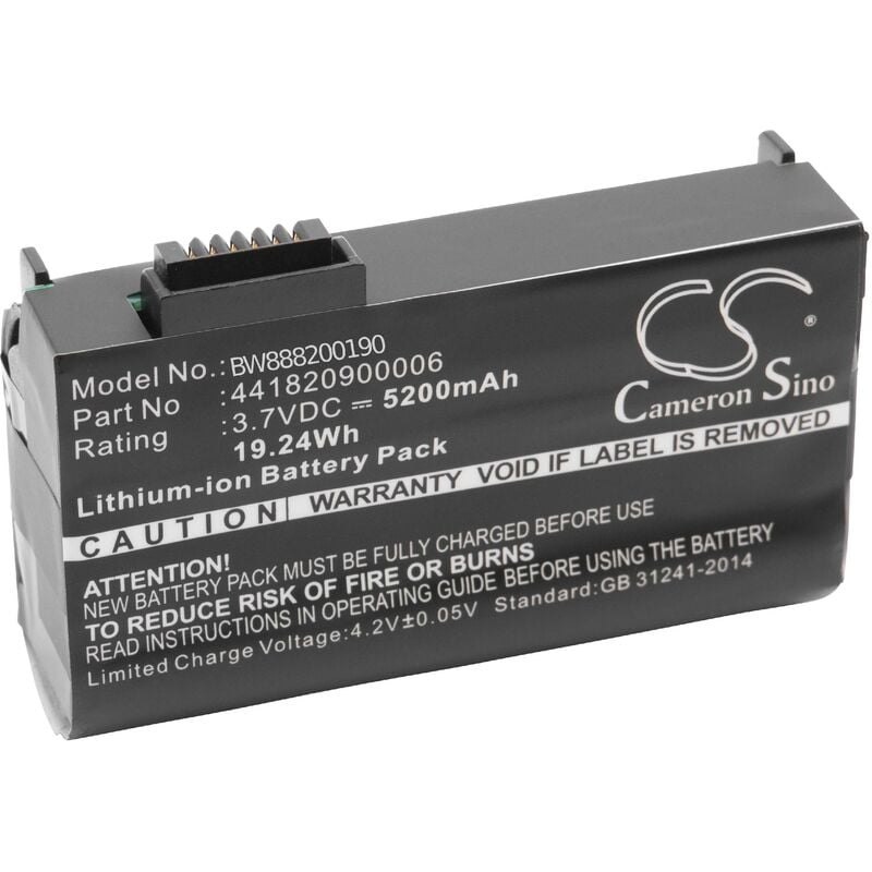 Li-Ion batterie 5200mAh (3.7V) pour scanner portable handheld comme Nautiz 441820900006 - Vhbw