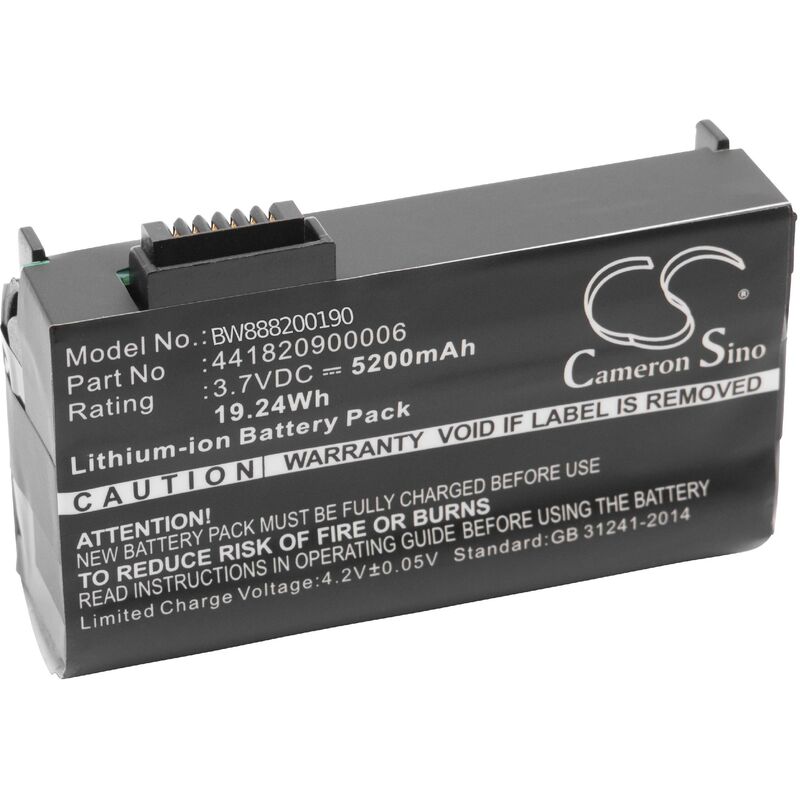 Vhbw - Batterie compatible avec Getac PS236, PS336 ordinateur handheld (5200mAh, 3,7V, Li-ion)