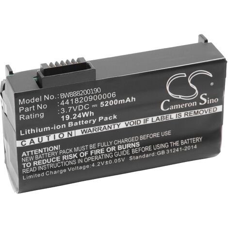 vhbw Li-Ion batterie 5200mAh (3.7V) pour scanner portable handheld Topcon FC-236, FC-336
