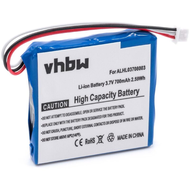 Vhbw - Li-Ion batterie 700mAh (3.7V) pour système de navigation gps remplace TomTom ALHL03708003