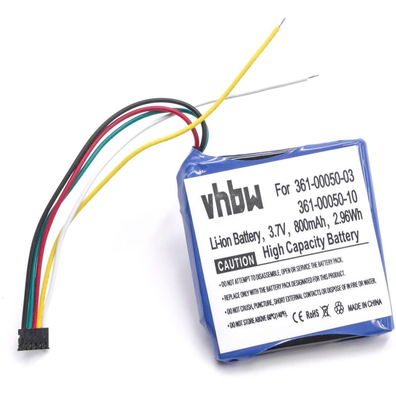 vhbw Li-Ion batterie 800mAh (3.7V) pour GPS compteur de vélo de bicyclette comme Garmin 361-00050-03