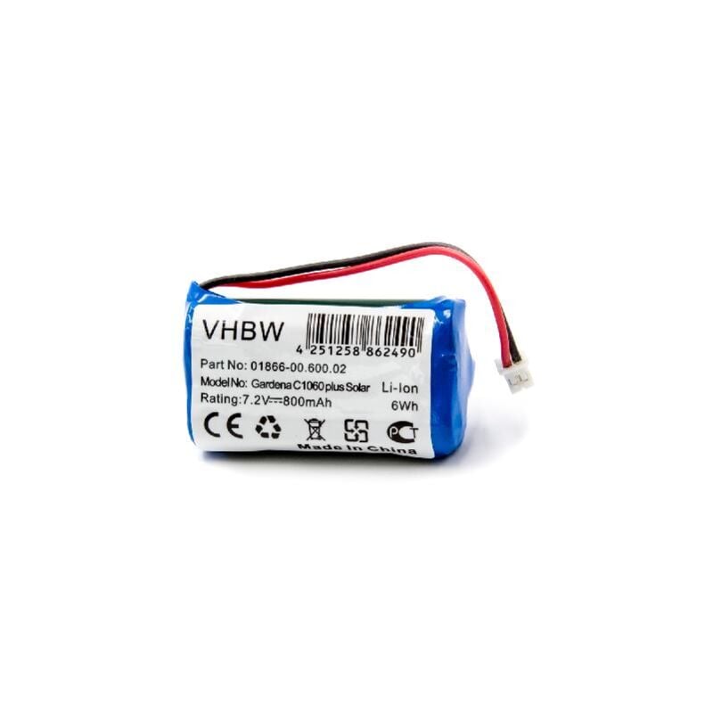 Vhbw - Batterie compatible avec Gardena C1060 plus Solar outil de jardinage 800mAh, 7,4V, Li-ion