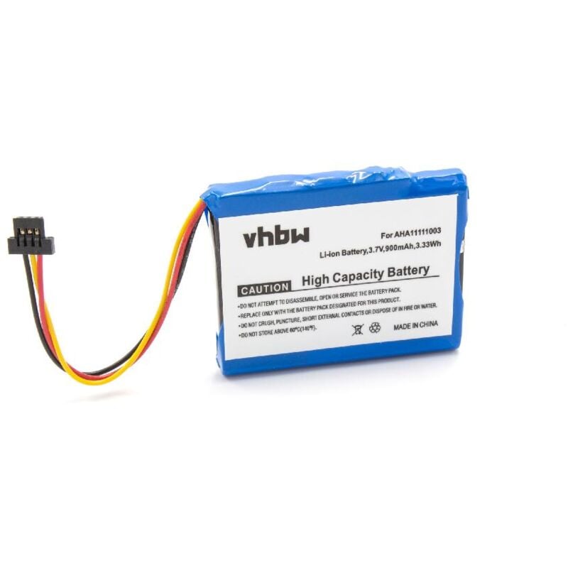 Vhbw - Batterie compatible avec TomTom 4EN62.4EN6.001.02, 4EN62, 4EN6.001.02 appareil gps de navigation (900mAh, 3,7V, Li-ion)