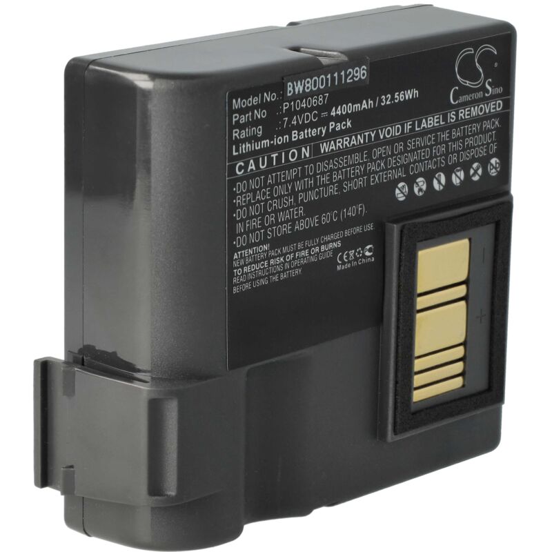 Vhbw - Battery compatible with Zebra ZQ630, QLN420 Printer Copier Scanner Label Maker (4400mAh, 7.4 v, Li-ion)