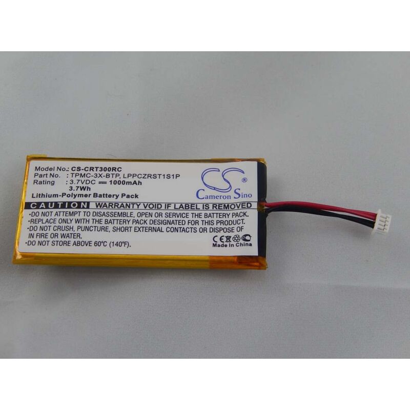 

Li-Polymer batería 1000mAh (3.7V) mando a distancia,Remote Control Crestron MTX-3, Prodigy PTX3, TPMC-3X Touchpanel y LPPCZRST1S1P, TPMC-3X-BTP.