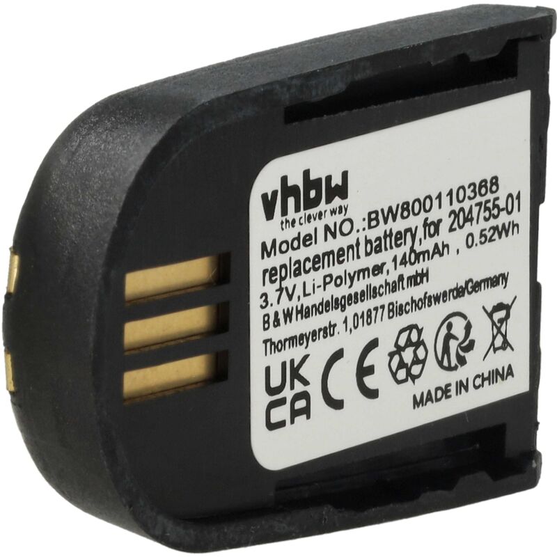 

Li-Polymer batería 140mAh (3.7V) para auriculares Microsoft Lync 2010 por 204755-01, 82742-01, 84598-01. - Vhbw
