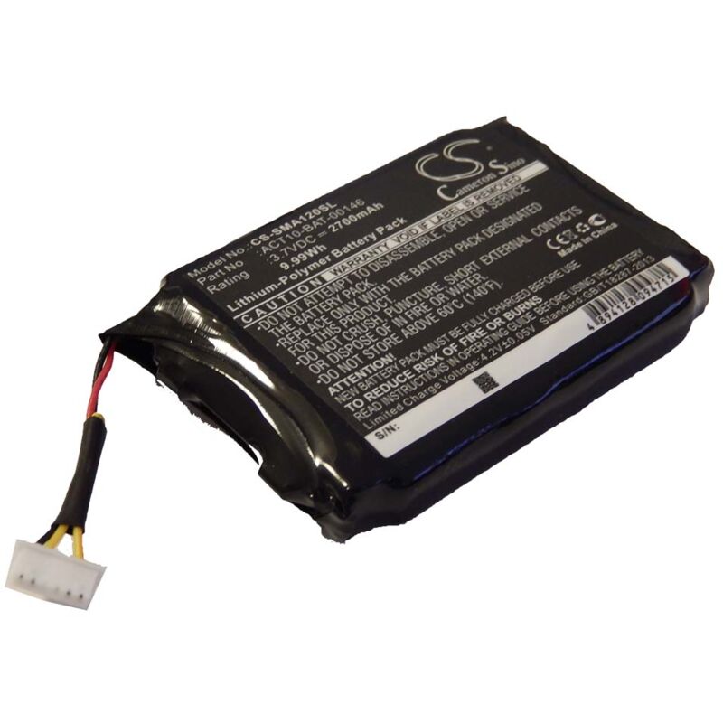 

Li-Polymer batería 2700mAh (3.7V) para GPS sistema de navegación Satmap Active 12 y 1S2PE583759-02X, ACT10-BAT-00146. - Vhbw