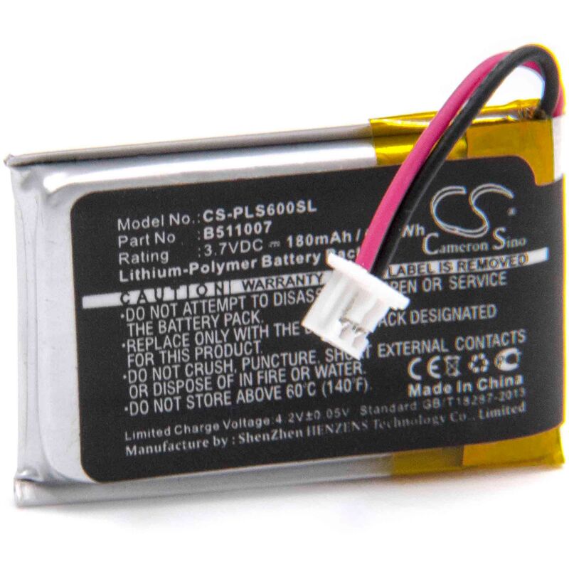 Batterie compatible avec Plantronics CS60, HL10 casque audio, écouteurs sans fil (180mAh, 3,7V, Li-polymère) - Vhbw