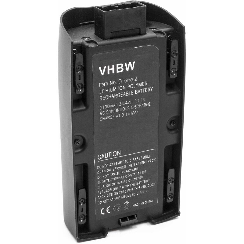 Vhbw - Batterie compatible avec Parrot Bebop 2, 2 Pro drone (3100mAh, 11,1V, Li-polymère)