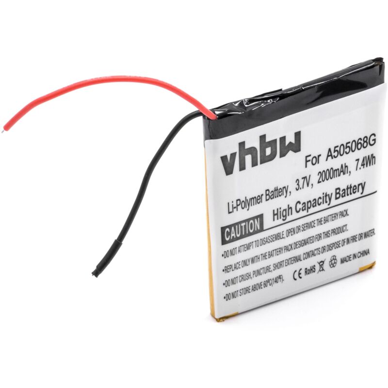 vhbw Batterie compatible avec Navgear GTX-60 DVB-T / 3D, PX-8640-675, RSX-60 appareil GPS de navigation (2000mAh, 3,7V, Li-polymère)