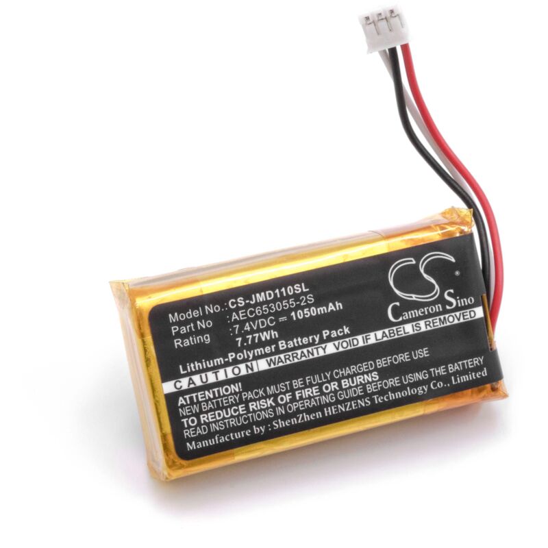 Image of Litio-polimeri batteria 1050mAh (7.4V) compatibile con casse altoparlanti e speaker sostituisce jbl AEC653055-2S - Vhbw
