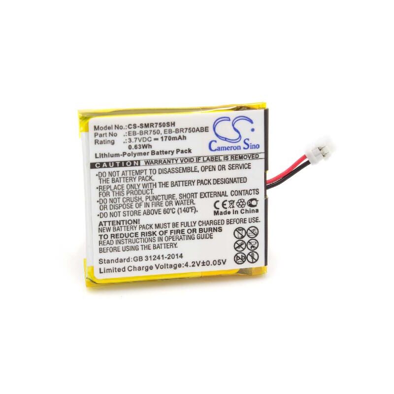 

Batería recargable reemplaza Samsung EB-BR750, EB-BR750ABE para smartwatch, reloj de actividad (170 mAh, 3,7 V, polímero de litio) - Vhbw