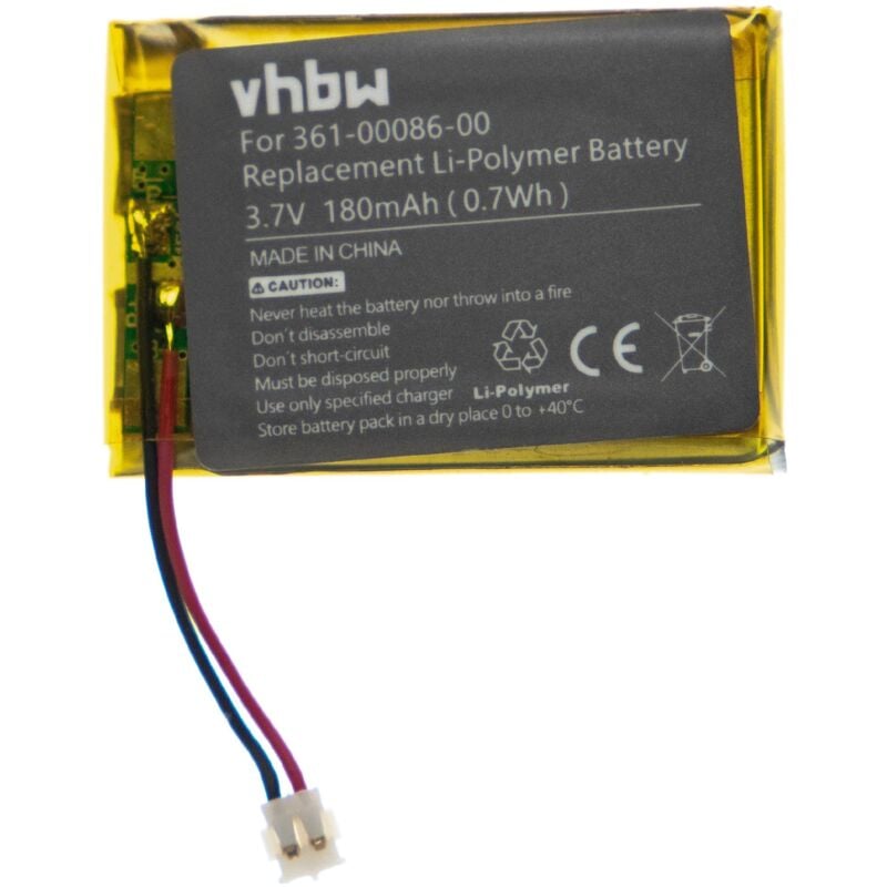 

Batería recargable compatible con Garmin Approach 010-01959-00, G10 smartwatch, reloj de actividad (180 mAh, 3,7 V, polímero de litio) - Vhbw