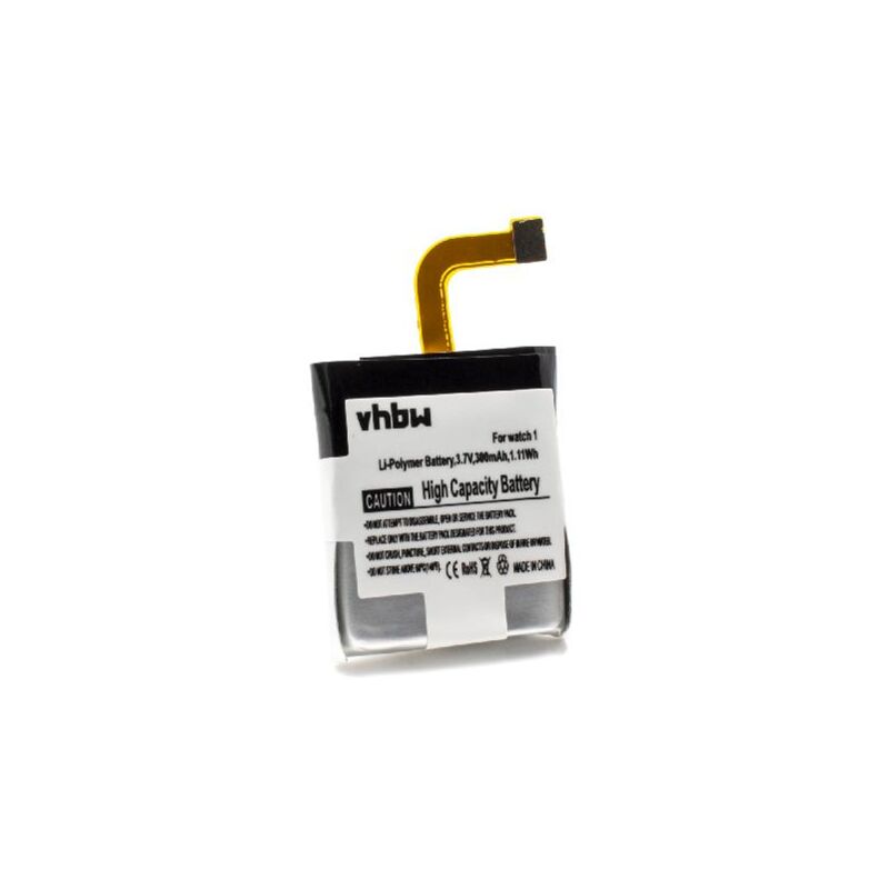 

Batería recargable compatible con Huawei Watch 1 smartwatch, reloj de actividad (300 mAh, 3,7 V, polímero de litio) - Vhbw