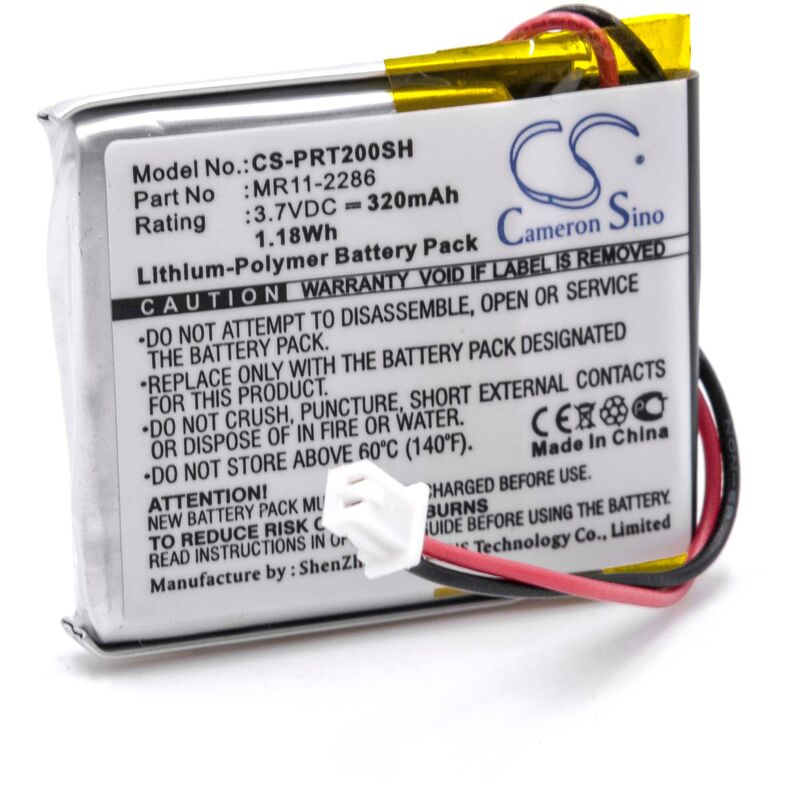 

vhbw litio polímero batería 320mAh (3.7V) para smartwatch reloj pulsera de fitness de actividad Casio PRT-2GP