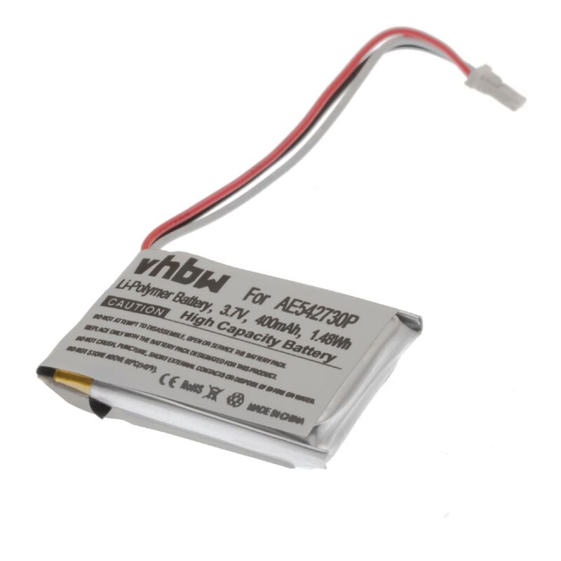 

litio polímero batería 400mAh (3.7V) para navegador GPS golf como Bushnell AE542730P - Vhbw