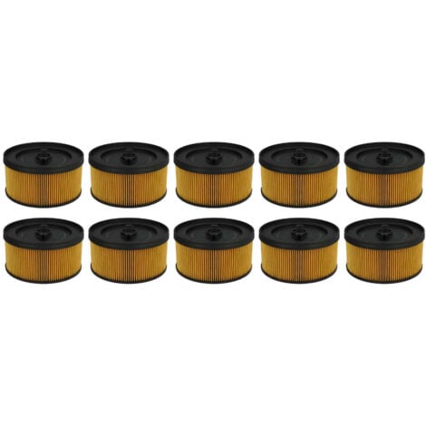 vhbw Lot de 10x filtres à cartouche compatible avec Kärcher WD 4, WD 4.200, WD 4.250, WD 4.290 aspirateur à sec ou humide - Filtre plissé
