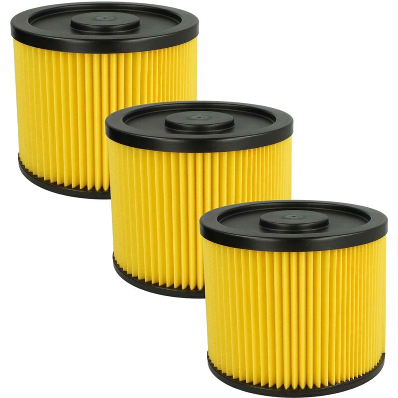 Vhbw - Lot de 3x filtres à cartouche compatible avec Einhell VM1220S, ypl 1252, te-vc 2230 sa aspirateur - Filtre plissé