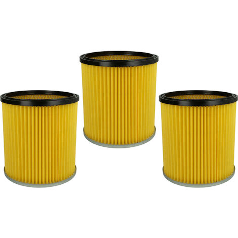 vhbw Lot de 3x filtres à cartouche compatible avec Kärcher NT 351, NT 301 (1.722-121.0) aspirateur - Filtre plissé, papier