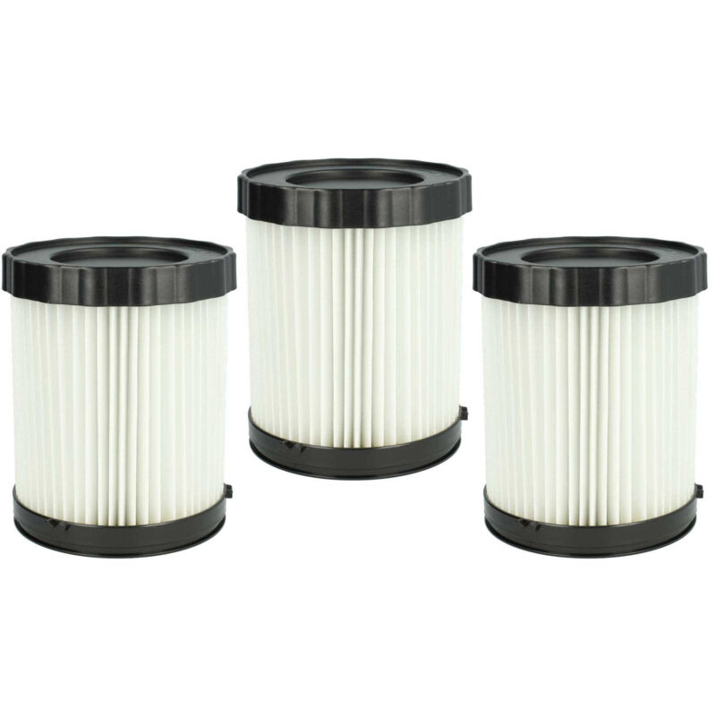 Vhbw - Lot de 3x filtres à cartouche compatible avec Bosch gas 18V-10 l aspirateur à sec ou humide - Filtre plissé, papier / plastique, blanc