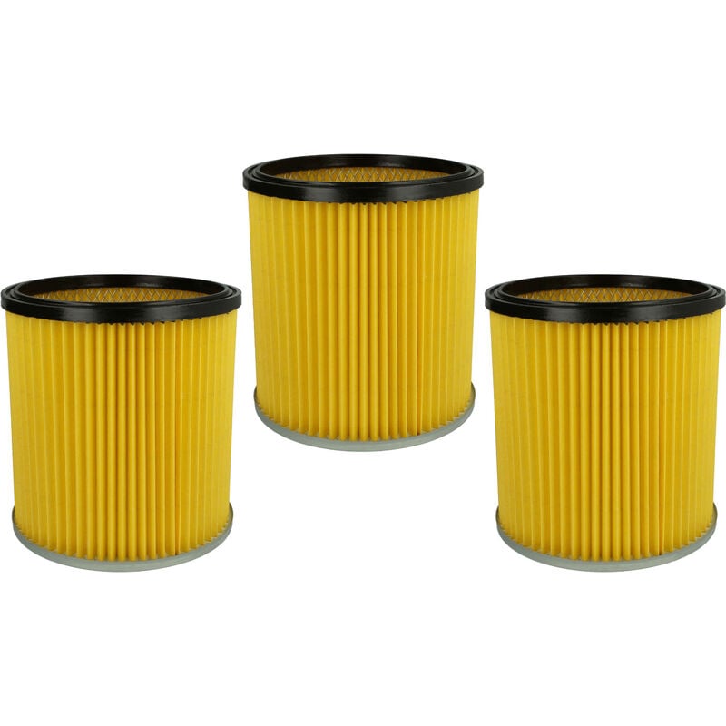 Vhbw - 3x filtre à cartouche compatible avec Kärcher k 2201 (1.085-131.0, k 2001 (1.819-121.0) aspirateur - Filtre plissé, papier