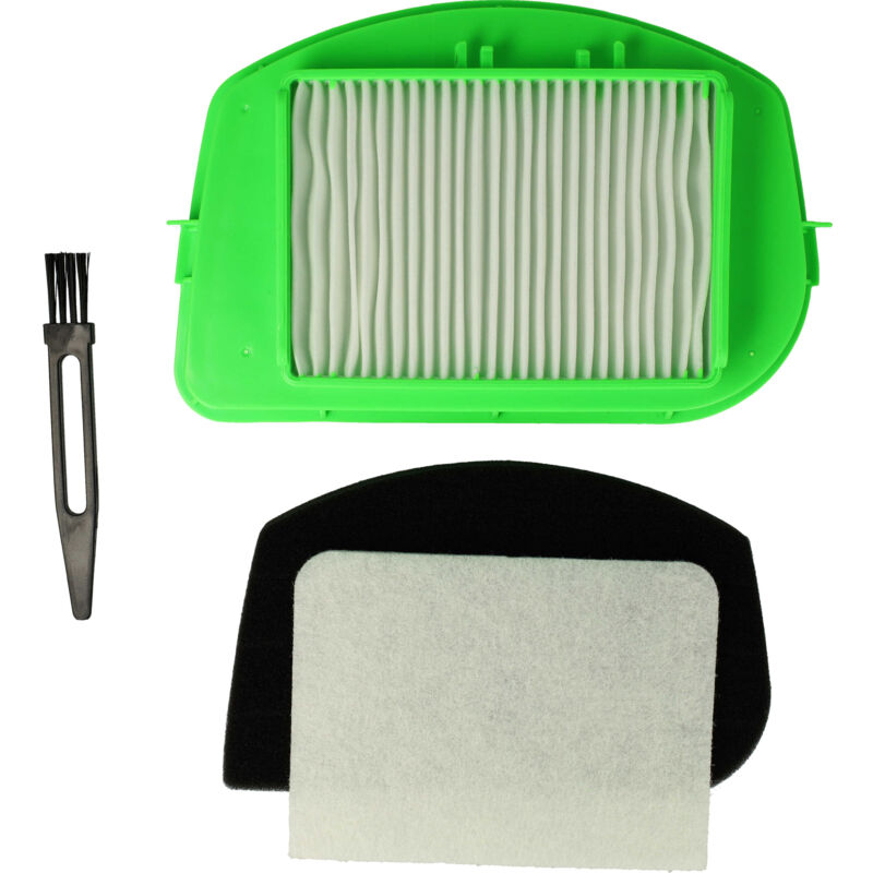 Lot de 4 pièces filtres/pinceau compatible avec Moulinex MO2543PA/4Q1, MO2549PA/4Q1, MO2552PA/4Q1, MO2712PA/4Q0, MO2727PA/4Q0 aspirateur - Vhbw