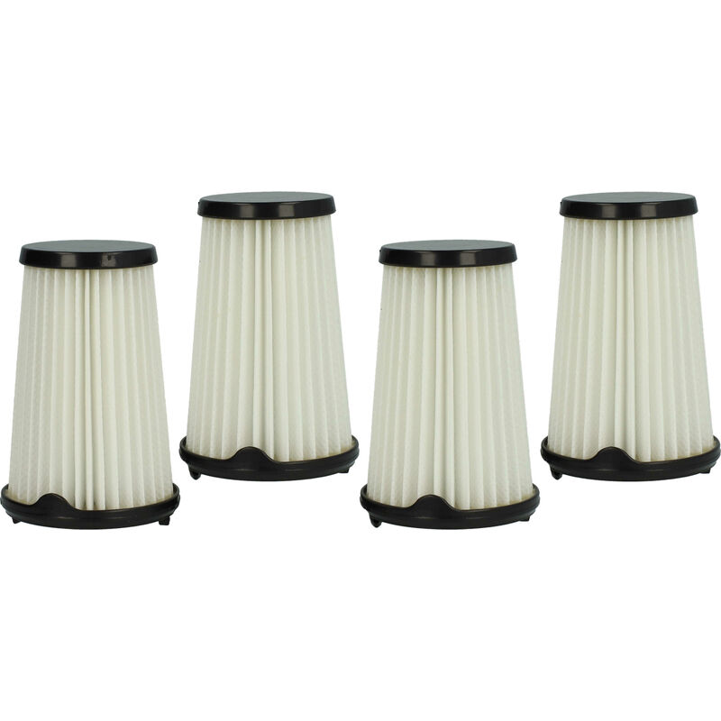 Vhbw - Lot de 4x filtres à cartouche compatible avec aeg CX7-2-45S360, CX7-2-45MÖ, CX7-2-45WM aspirateur à sec ou humide - Filtre plissé, noir / blanc