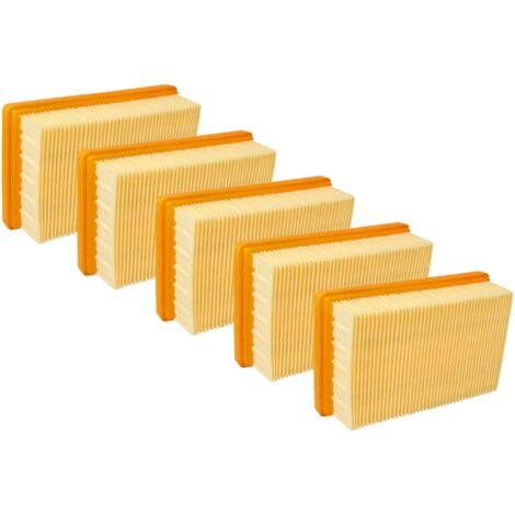 vhbw Lot de 5x filtres plissé plat compatible avec Kärcher WD6 P, WD6 Premium aspirateur - Élément filtrant - Remplacement pour 2.863-005.0, KFI 4410
