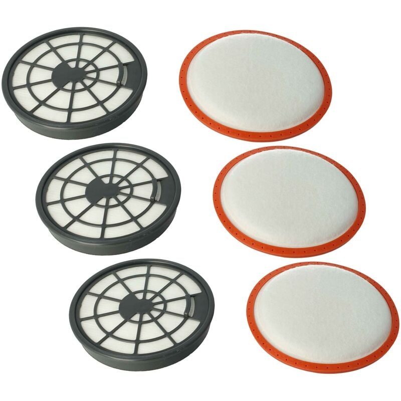 Vhbw - Lot de 6 filtres compatible avec Dirt Devil DD2620, DD2620-0, DD2620-1, DD2620-2, DD2620-3 aspirateur - filtre d'échappement, filtre