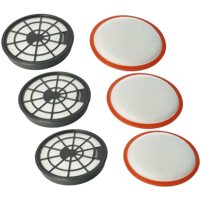Lot de 6 filtres compatible avec Dirt Devil Ultima, Pick Up Power Pet, Ultima Power Parquet aspirateur - filtre d'échappement, filtre protection