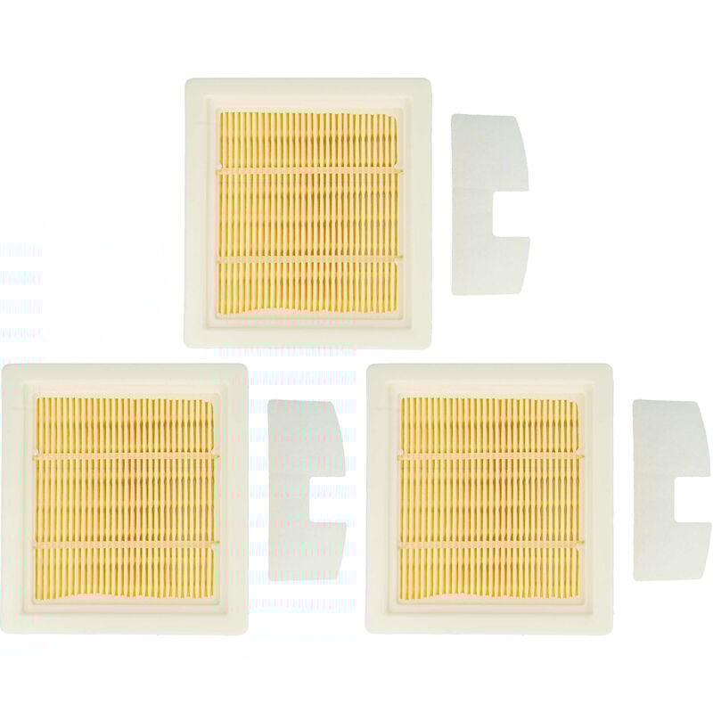 vhbw Lot de 6 filtres compatible avec Fox 350000066 aspirateur - filtre HEPA, préfiltre