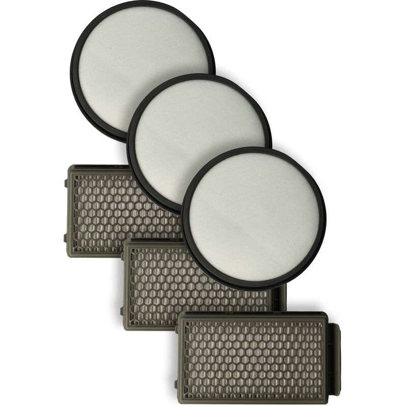 Vhbw - Lot de 6 filtres compatible avec Moulinex MO3718PA, MO3723PA, MO3751PA, MO3774PA, MO3786PA aspirateur - filtre hepa, filtre pré-moteur