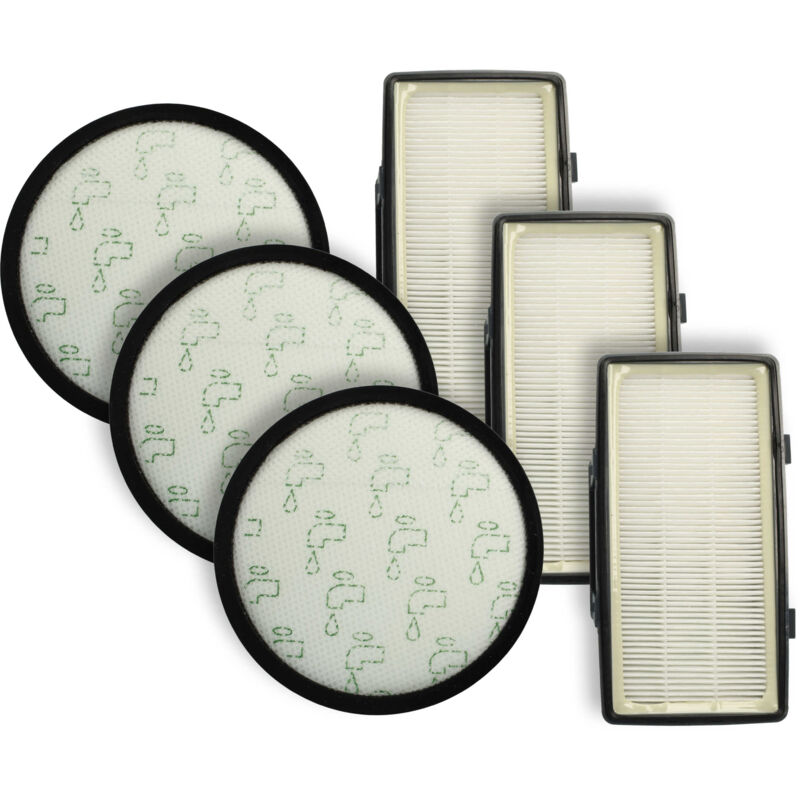 Vhbw - Lot de 6 filtres compatible avec Rowenta Green Force Cyclonic Effitech RO7C66EA aspirateur - filtre pré-moteur, filtre epa