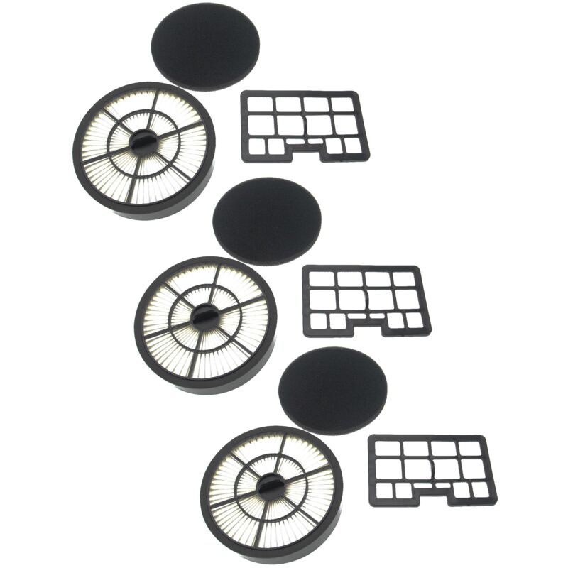 Vhbw - Lot de filtres compatible avec Hanseatic VC-T4020, VC-T4020E-1, VC-T4020ES-2, VC-T4020ES17 aspirateur - 6x Filtres