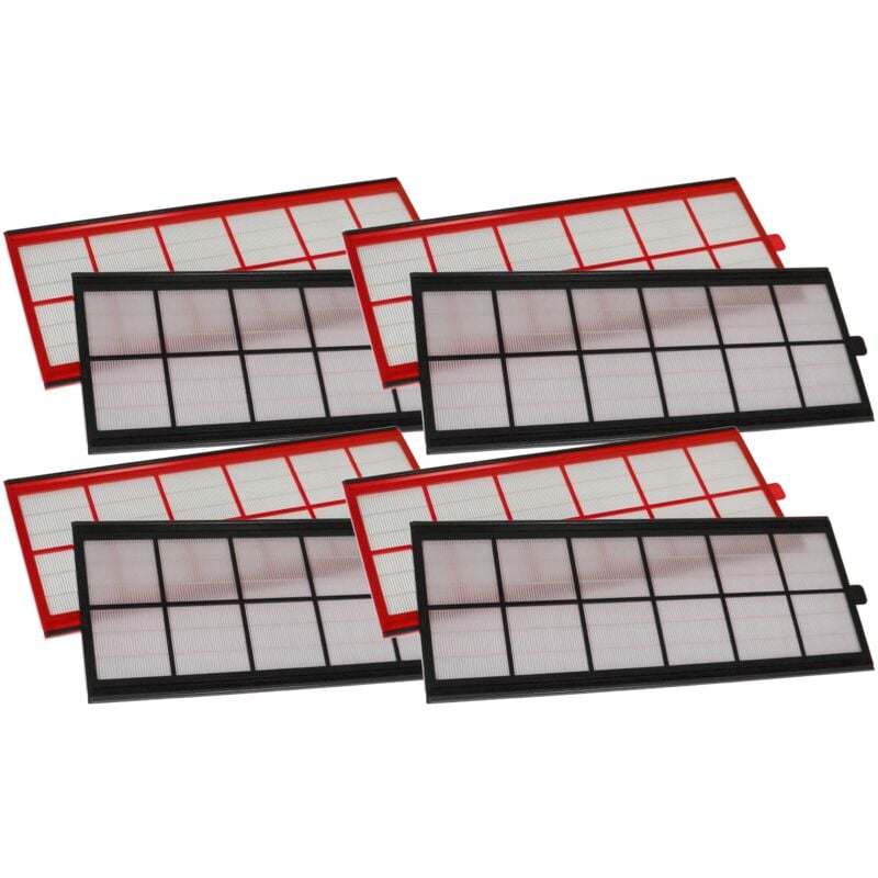 Lot de filtres compatible avec Zehnder ComfoD 300, 350, 450 appareil de ventilation - Filtre à air G4 / F7 (8 pcs), Blanc / Rouge / Noir - Vhbw