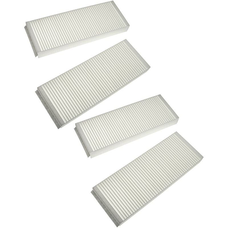 Vhbw - Lot de filtres compatible avec Zehnder Paul Novus 300, 450 appareil de ventilation - Filtre à air G4 / F7 (4 pcs), 48 x 18 x 10 cm, blanc