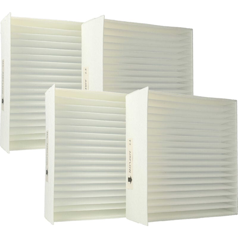 Lot de filtres remplacement pour Zehnder 521 012 720 pour appareil de ventilation - Filtre à air M5 / F7 (4 pcs), 17 x 17 x 9 cm, blanc - Vhbw