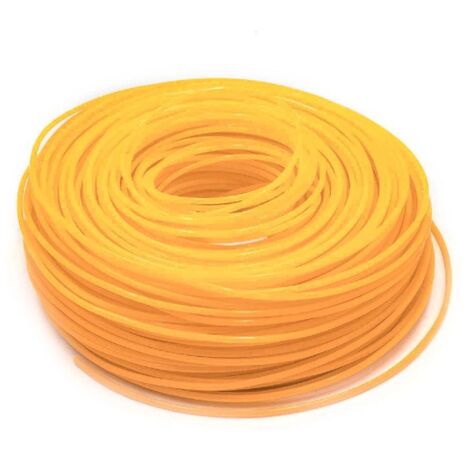 vhbw Mähfaden Trimmerfaden mit 2,4mm Durchmesser für Rasentrimmer Motorsense - 88 Meter, Orange, Nylon, widerstandsfähig Rasentrimmerfaden Ersatzfaden