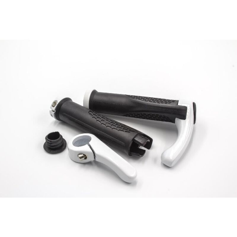

Mangos ergonómicos con extremos de barra, blancos / negros para bicicleta - Vhbw