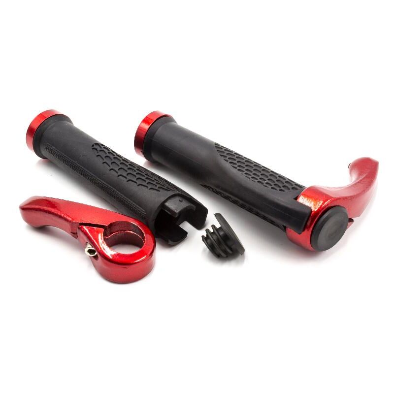 

Mangos ergonómicos con extremos de barra, rojos / negros para bicicleta - Vhbw