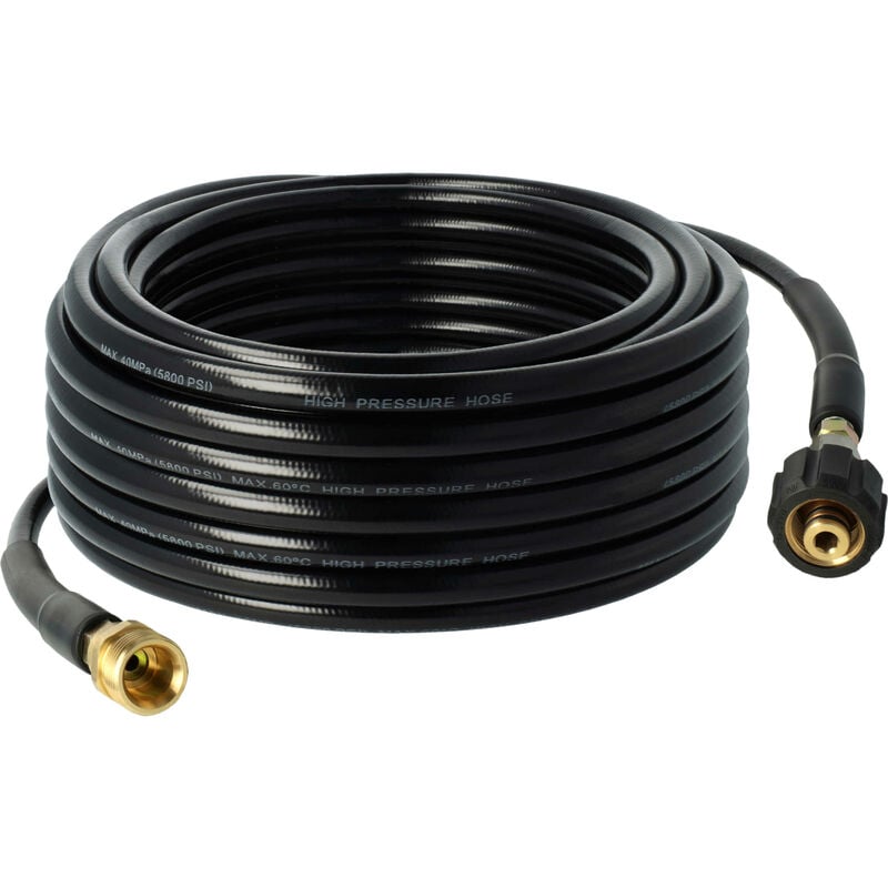 

Manguera de extensión 20 m compatible con King/Top Craft hasta 2013 hidrolimpiador con conexión de rosca M22 x 1,5, negro - Vhbw