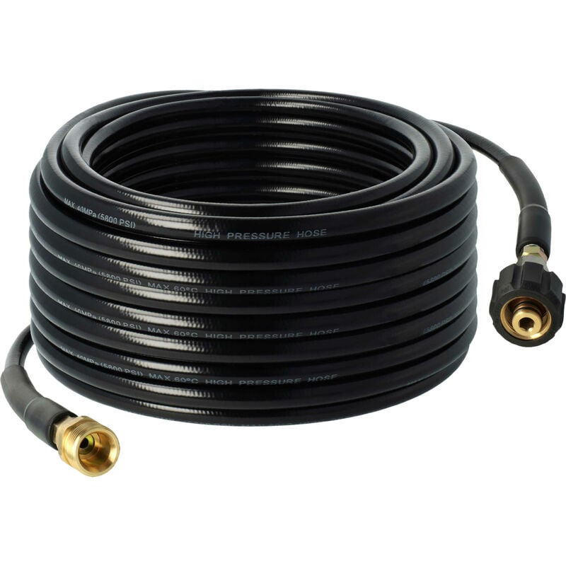 

vhbw Manguera de extensión 30 m compatible con King/Top Craft hasta 2013 hidrolimpiador con conexión de rosca M22 x 1,5, negro