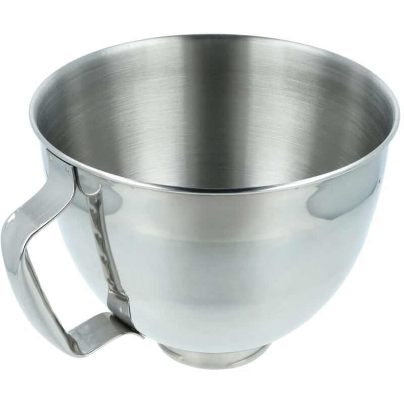 vhbw Mixing Bowl compatible with KitchenAid 4,7 L, 4,3 L Kitchen Machine with Tilting Motor Head - 5 L Stainless Steel Bowl with Handle