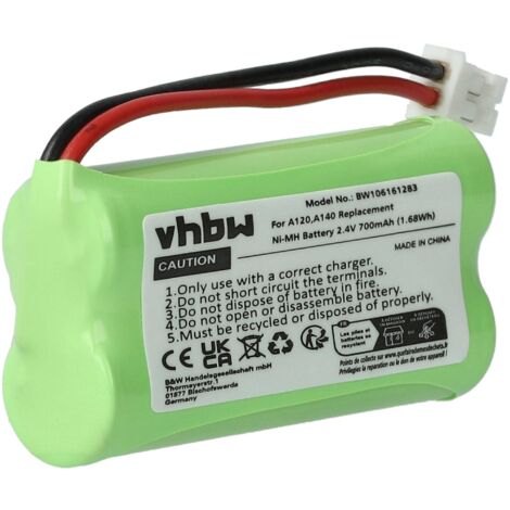 vhbw NiMH Akku 700mAh (2.4V) kompatibel mit schnurlos Festnetz Telefon Siemens Gigaset A26, A260, A260 Duo Ersatz für V30145-K1310-X359, V30145-K1310-X383.