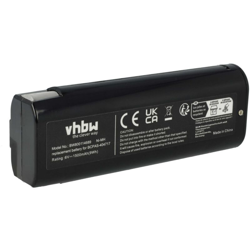 

NiMH batería 1500mAh (6V) para herramienta eléctrica powertools tools como Paslode 404717, B20544E, BCPAS-404717, BCPAS-404717HC - Vhbw